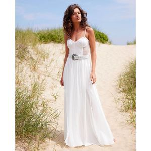 PATBO Belted Lace Bustier Dress
